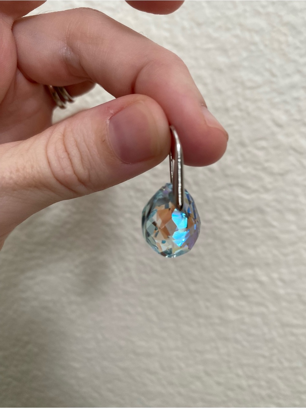 Swarovski Galet Light Azore Blue Pierced Earrings - Picture 4 of 5
